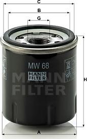 Mann-Filter MW 68 - Масляный фильтр autosila-amz.com