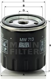 Mann-Filter MW 713 - Масляный фильтр autosila-amz.com