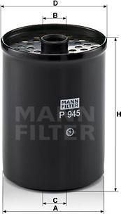 Mann-Filter P 945 x - Топливный фильтр autosila-amz.com