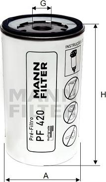 Mann-Filter PF 420 - Топливный фильтр autosila-amz.com