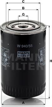Mann-Filter W 940/55 - Масляный фильтр autosila-amz.com