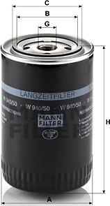 Mann-Filter W 940/50 - Масляный фильтр autosila-amz.com