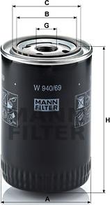 Mann-Filter W 940/69 - Масляный фильтр autosila-amz.com