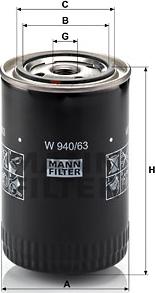 Mann-Filter W 940/63 - Масляный фильтр autosila-amz.com
