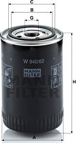 Mann-Filter W 940/62 - Масляный фильтр autosila-amz.com