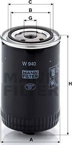 Mann-Filter W 940 (10) - Масляный фильтр autosila-amz.com