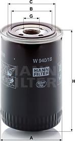 Mann-Filter W 940/18 - Масляный фильтр autosila-amz.com