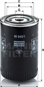 Mann-Filter W 940/1 - Масляный фильтр autosila-amz.com