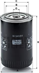 Mann-Filter W 940/81 - Масляный фильтр autosila-amz.com