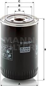 Mann-Filter W 940/34 - Масляный фильтр autosila-amz.com