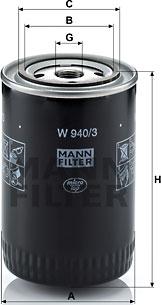 Mann-Filter W 940/3 - Масляный фильтр autosila-amz.com