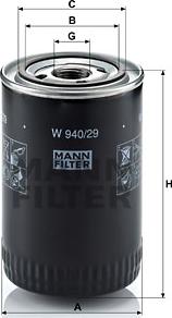 Mann-Filter W 940/29 - Масляный фильтр autosila-amz.com