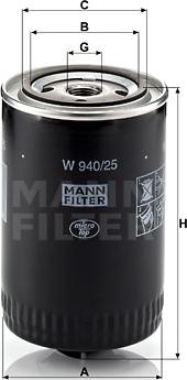 Mann-Filter W 940/25 (10) - Масляный фильтр autosila-amz.com