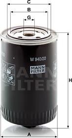 Mann-Filter W 940/20 - Масляный фильтр autosila-amz.com