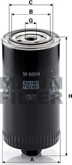 Mann-Filter W 950/4 - Масляный фильтр autosila-amz.com