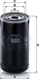 Mann-Filter W 950/17 - Масляный фильтр autosila-amz.com