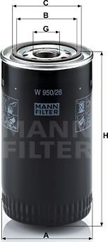 Mann-Filter W 950/26 - Масляный фильтр autosila-amz.com