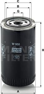 Mann-Filter W 950 - Масляный фильтр autosila-amz.com