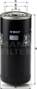 Mann-Filter W 962/47 - Масляный фильтр autosila-amz.com