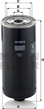 Mann-Filter W 962/6 - Масляный фильтр autosila-amz.com