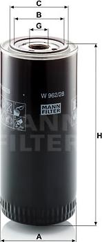 Mann-Filter W 962/28 - Автозапчасть/Масляный фильтр autosila-amz.com
