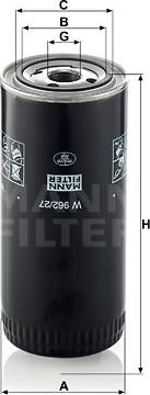 Mann-Filter W 962/27 - MANN-FILTER W962/27 фильтр масляный !(ГЕРМАНИЯ) \ JOHN DEERE Dozer / Bulldozer, LIEBHERR HS - Hydro autosila-amz.com