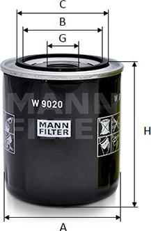Mann-Filter W 9020 - Масляный фильтр autosila-amz.com