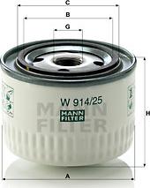 Mann-Filter W 914/25 - Гидрофильтр, автоматическая коробка передач autosila-amz.com