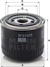 Mann-Filter W 914/28 - Масляный фильтр autosila-amz.com