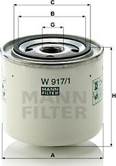 Mann-Filter W 917/1 - Масляный фильтр autosila-amz.com