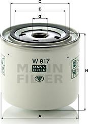 Mann-Filter W 917 - Масляный фильтр autosila-amz.com