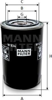 Mann-Filter W 934 - Масляный фильтр autosila-amz.com