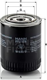 Mann-Filter W 930/9 - Масляный фильтр autosila-amz.com