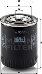 Mann-Filter W 930/12 - Масляный фильтр autosila-amz.com