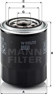 Mann-Filter W 930/26 - Масляный фильтр autosila-amz.com