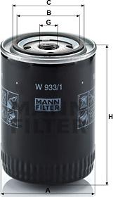 Mann-Filter W 933/1 - Масляный фильтр autosila-amz.com