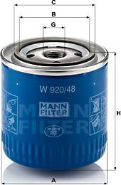 Mann-Filter W 920/48 - Масляный фильтр autosila-amz.com