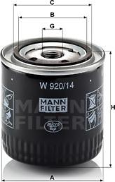 Mann-Filter W 920/14 - Масляный фильтр autosila-amz.com