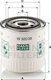 Mann-Filter W 920/38 - Масляный фильтр autosila-amz.com