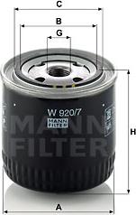 Mann-Filter W 920/7 - Масляный фильтр autosila-amz.com
