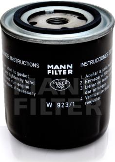 Mann-Filter W 923/1 - Масляный фильтр autosila-amz.com