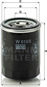 Mann-Filter W 610/6 - Фильтр масляный HONDA B16A, D13B, D15B, D17A, K20A autosila-amz.com