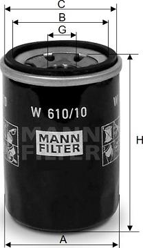 Mann-Filter W 610/10 - Масляный фильтр autosila-amz.com