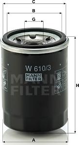 Mann-Filter W 610/3 - Масляный фильтр autosila-amz.com