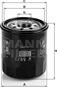 Mann-Filter W 68/1 - Масляный фильтр autosila-amz.com