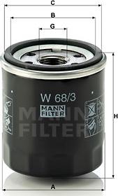 Mann-Filter W 68/3 - Фильтр масляный TOYOTA AVENSIS/COROLLA/CARINA/CAMRY/YARIS/RAV 4 autosila-amz.com