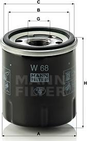 Mann-Filter W 68 - Масляный фильтр autosila-amz.com