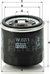 Mann-Filter W 67/1 - Масляный фильтр autosila-amz.com