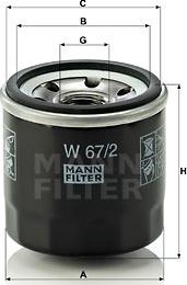 Mann-Filter W 67/2 - Масляный фильтр autosila-amz.com
