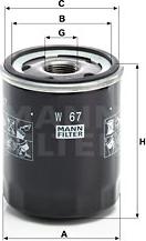 Mann-Filter W 67 - Масляный фильтр autosila-amz.com